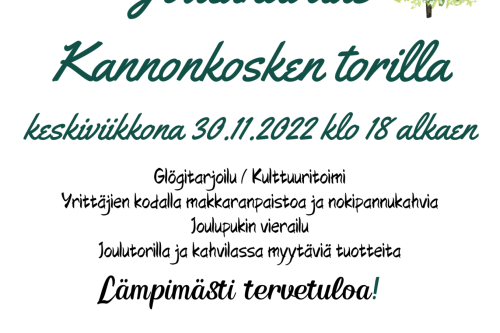 Joulunavaus Kannonkosken torilla ke 30.11.2022 klo 18